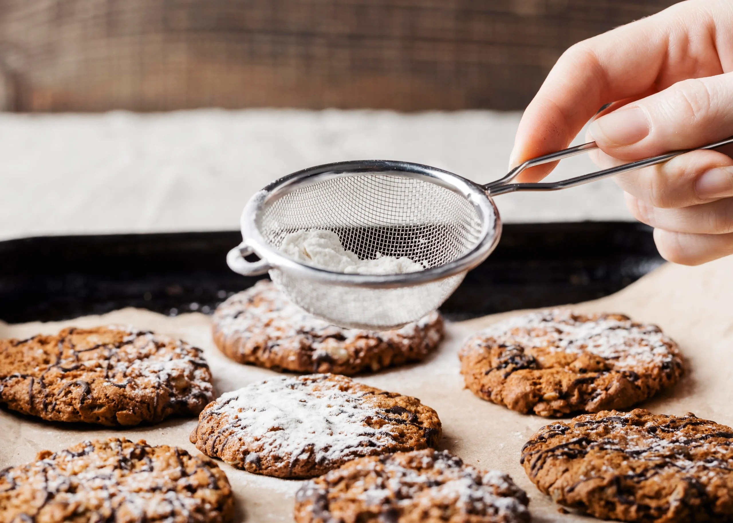 Mixing dough for chocolate chip cookies without brown sugar in a kitchen bowl.