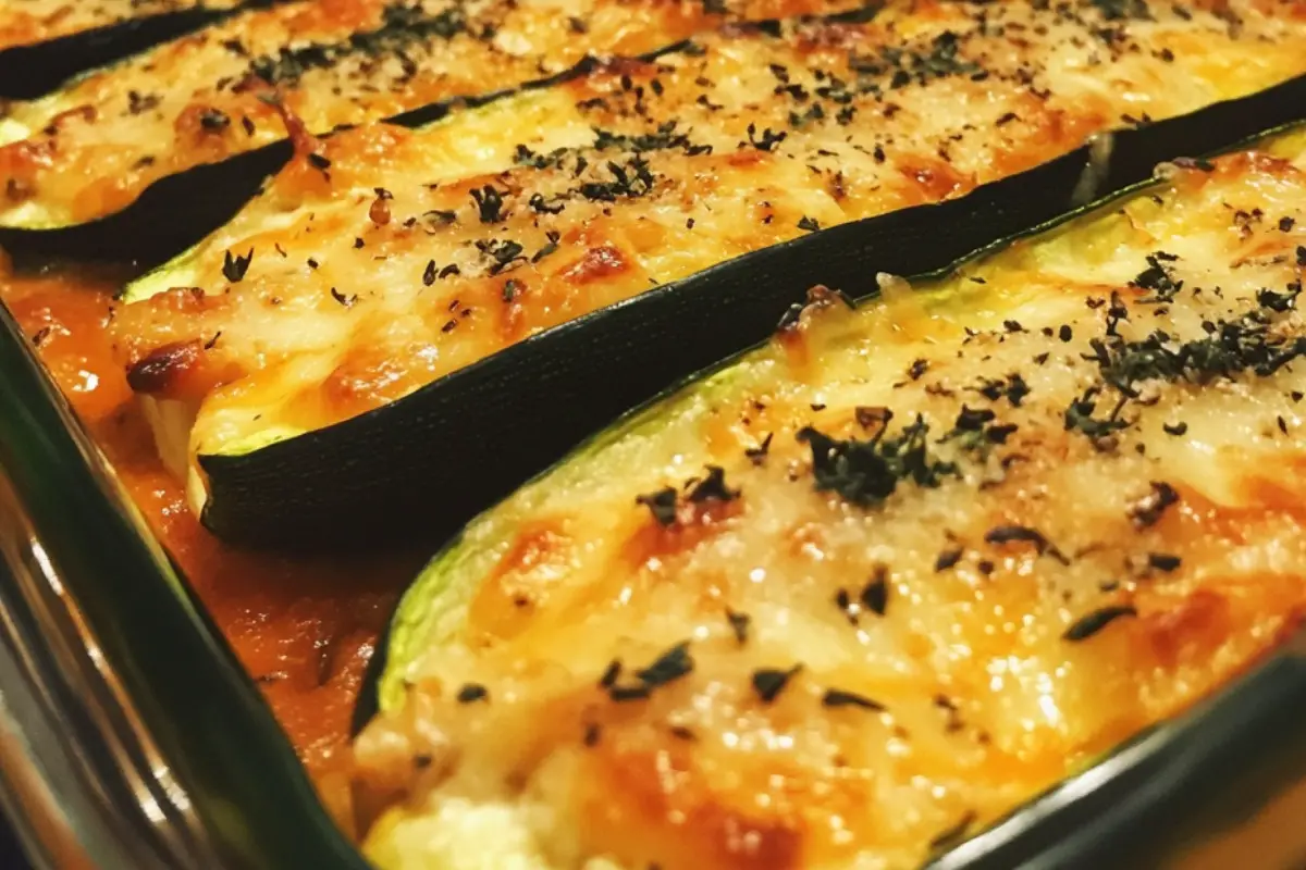 Low Carb Zucchini Lasagna Boats