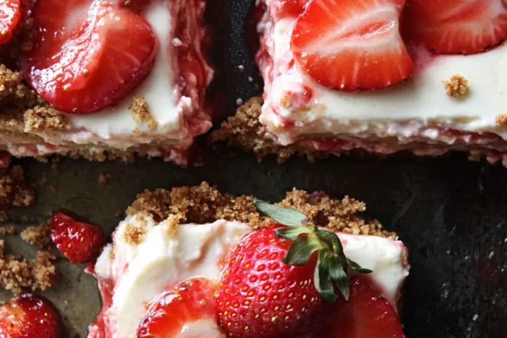 Layered Strawberry Cheesecake Lasagna with Graham Cracker Crust