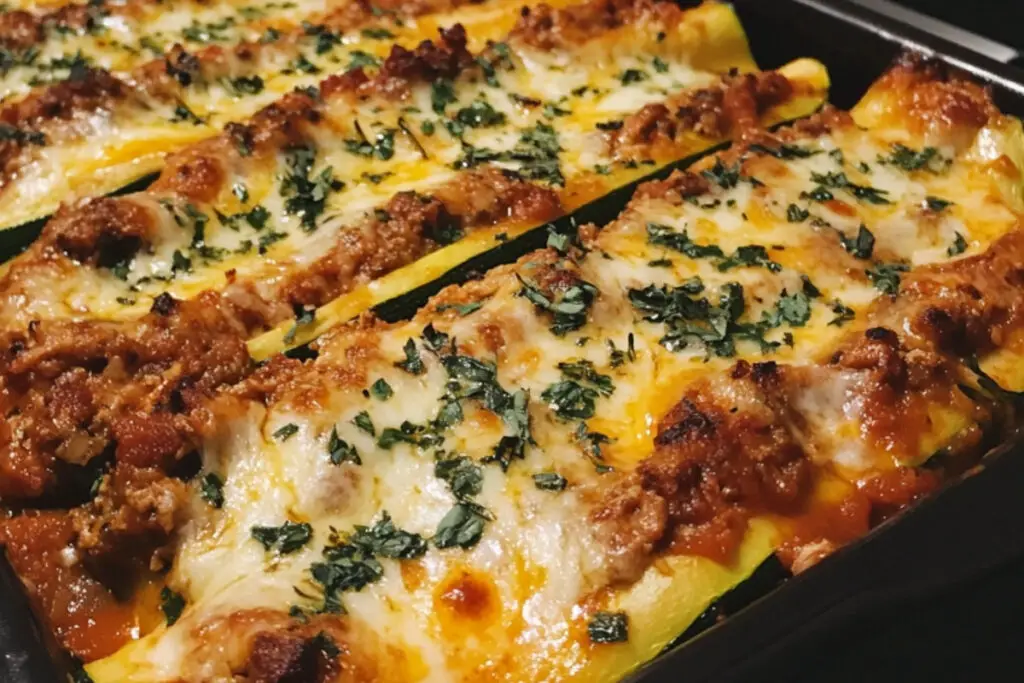 Low Carb Zucchini Lasagna Boats