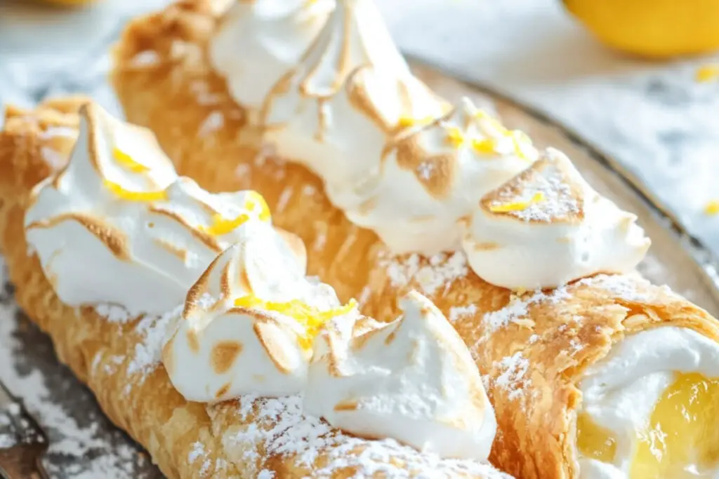 Zesty Lemon Meringue Pie Cannolis
