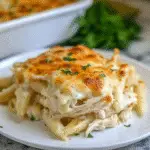 Dump and Bake Chicken Alfredo Casserole
