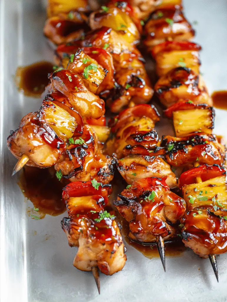 BBQ Pineapple Chicken Kabobs