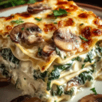BEST RECIPE for Easy Creamy Spinach and Mushroom Lasagna