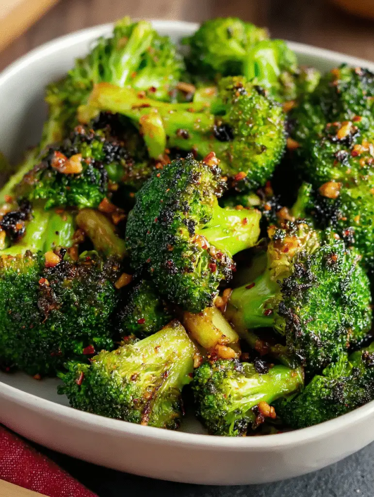 Crispy Garlic Air Fryer Broccoli