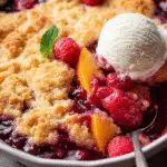 Easy Peach and Raspberry Cobbler
