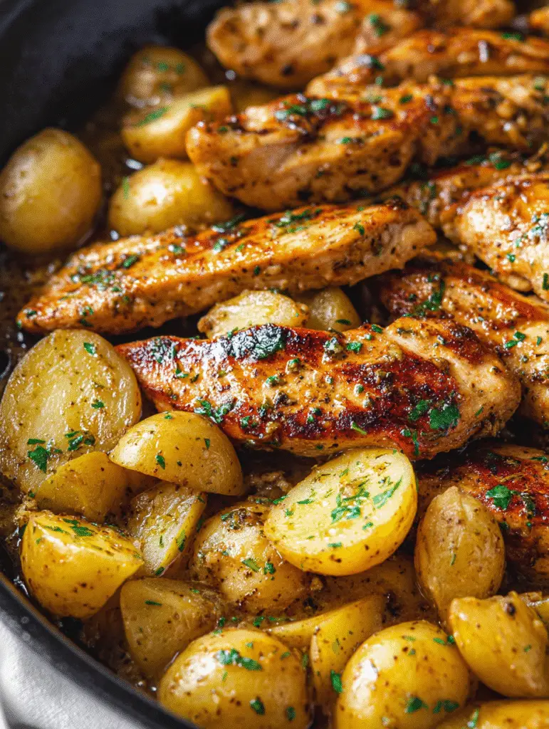 Garlic Butter Chicken and Potatoes Skillet