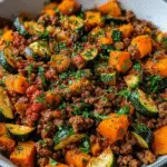 Ground Beef Zucchini Sweet Potato Skillet