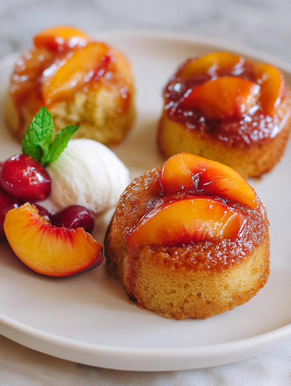 Peach Upside Down Mini Cakes (Cupcakes)
