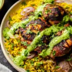 Peruvian Chicken & Rice with Green Sauce