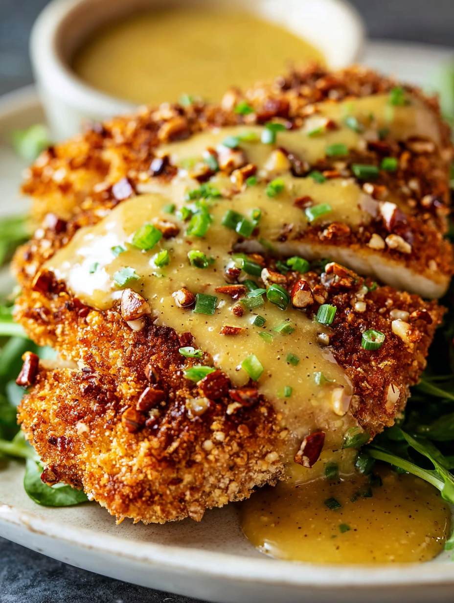 Pretzel Crusted Chicken with Honey Mustard Sauce