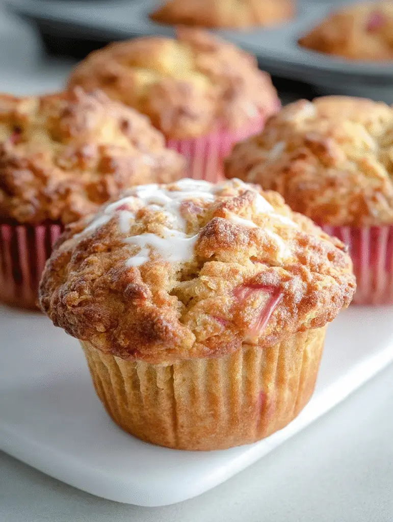 Rhubarb Muffins with Greek Yogurt