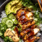 Spicy Honey-Ginger Chicken Bowls with Yum Yum Sauce