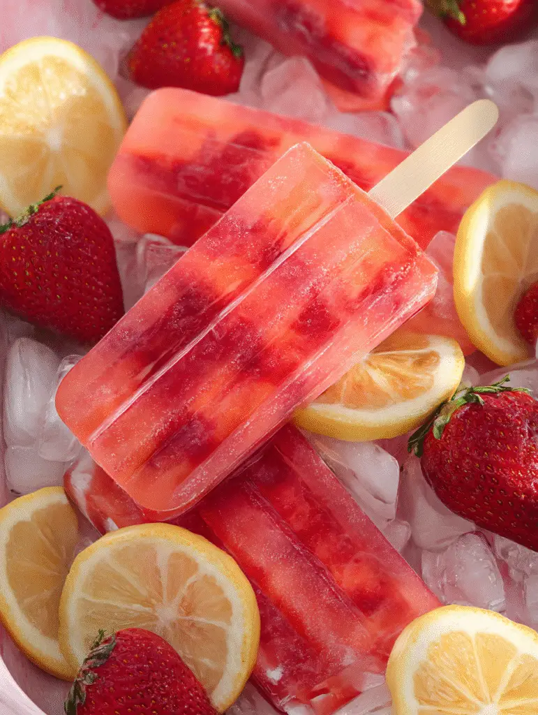 Strawberry Lemonade Popsicles