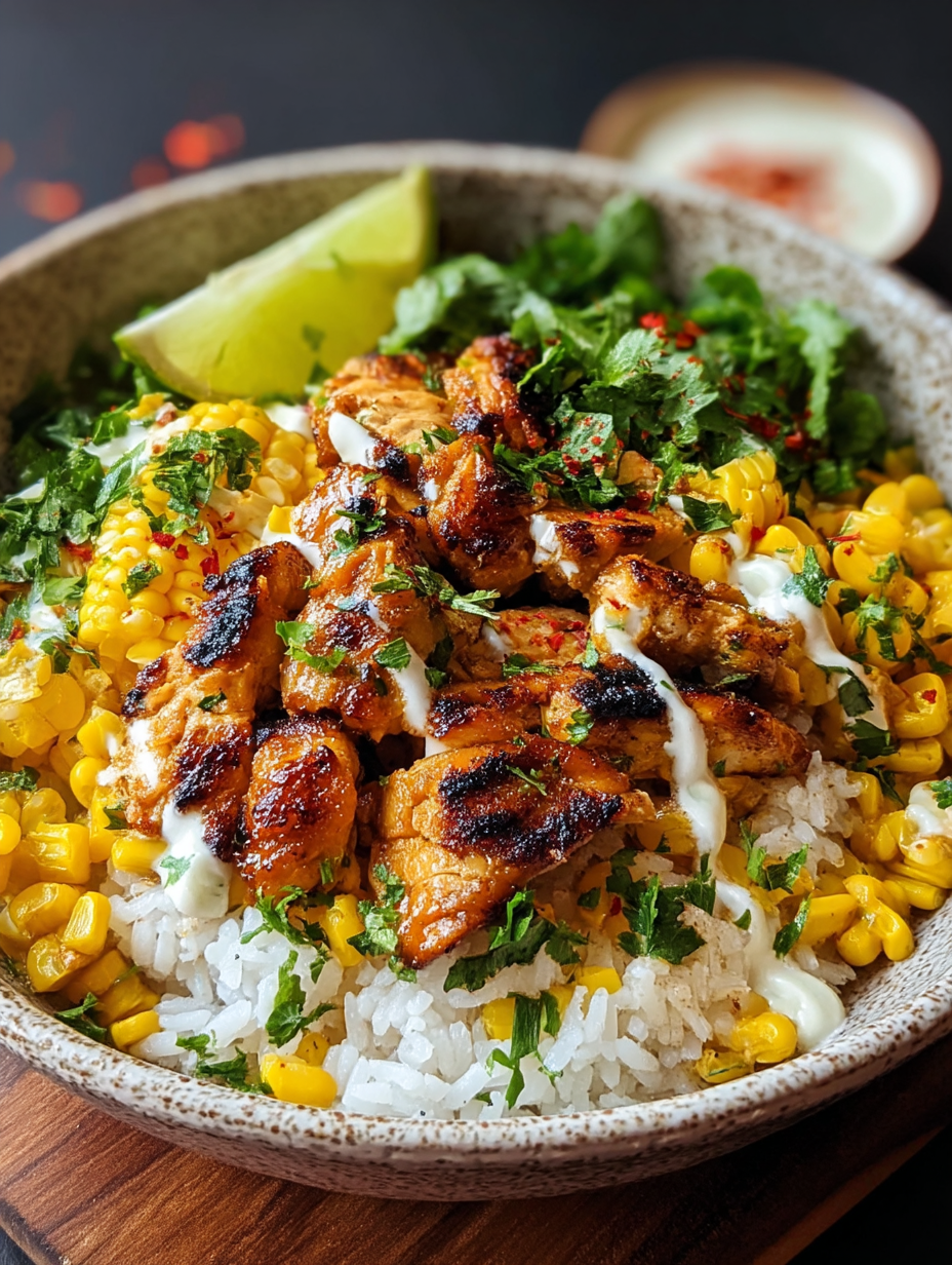 Street Corn Chicken Rice Bowl