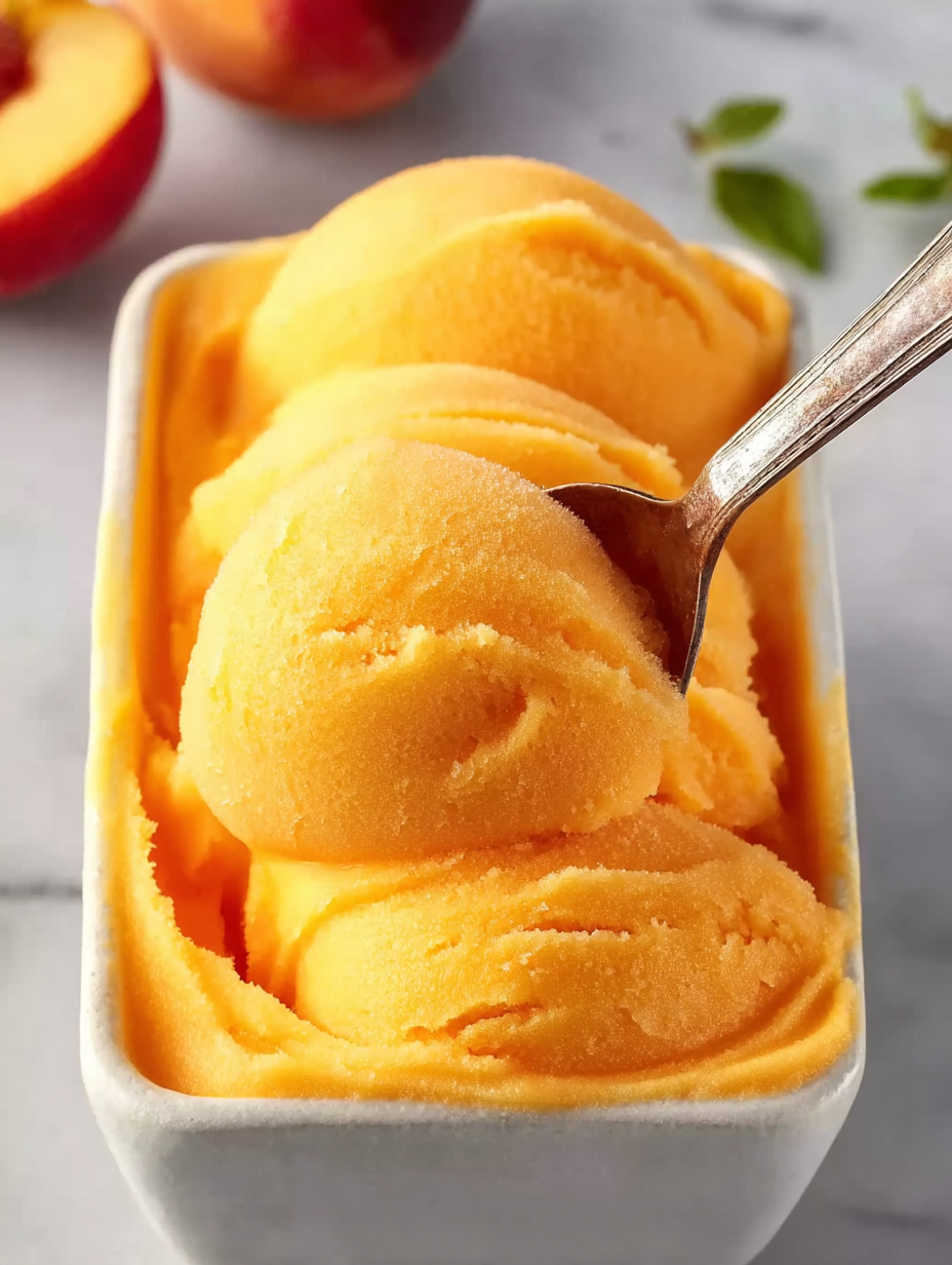 The Best Peach Sorbet Without Ice Cream Maker