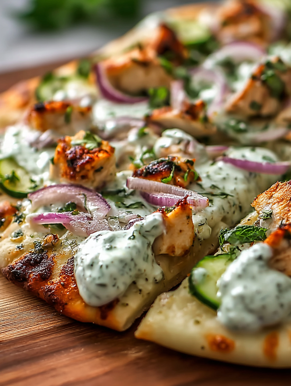Tzatziki Chicken Naan Pizza