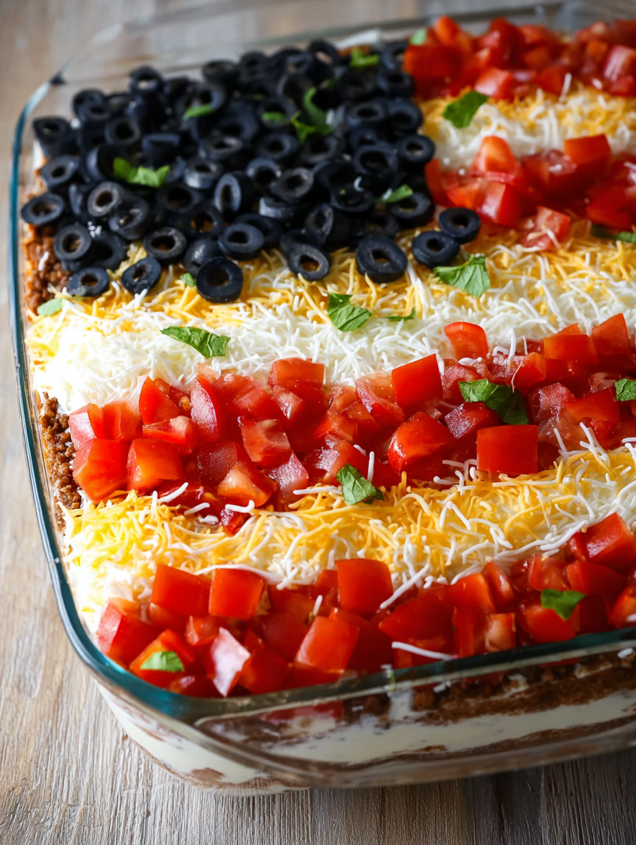 American Flag Layered Taco Dip