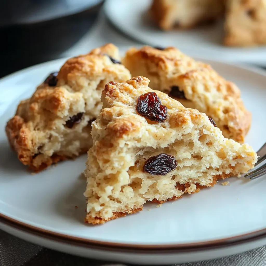 Apple Cinnamon Raisin Scones with vanilla glaze