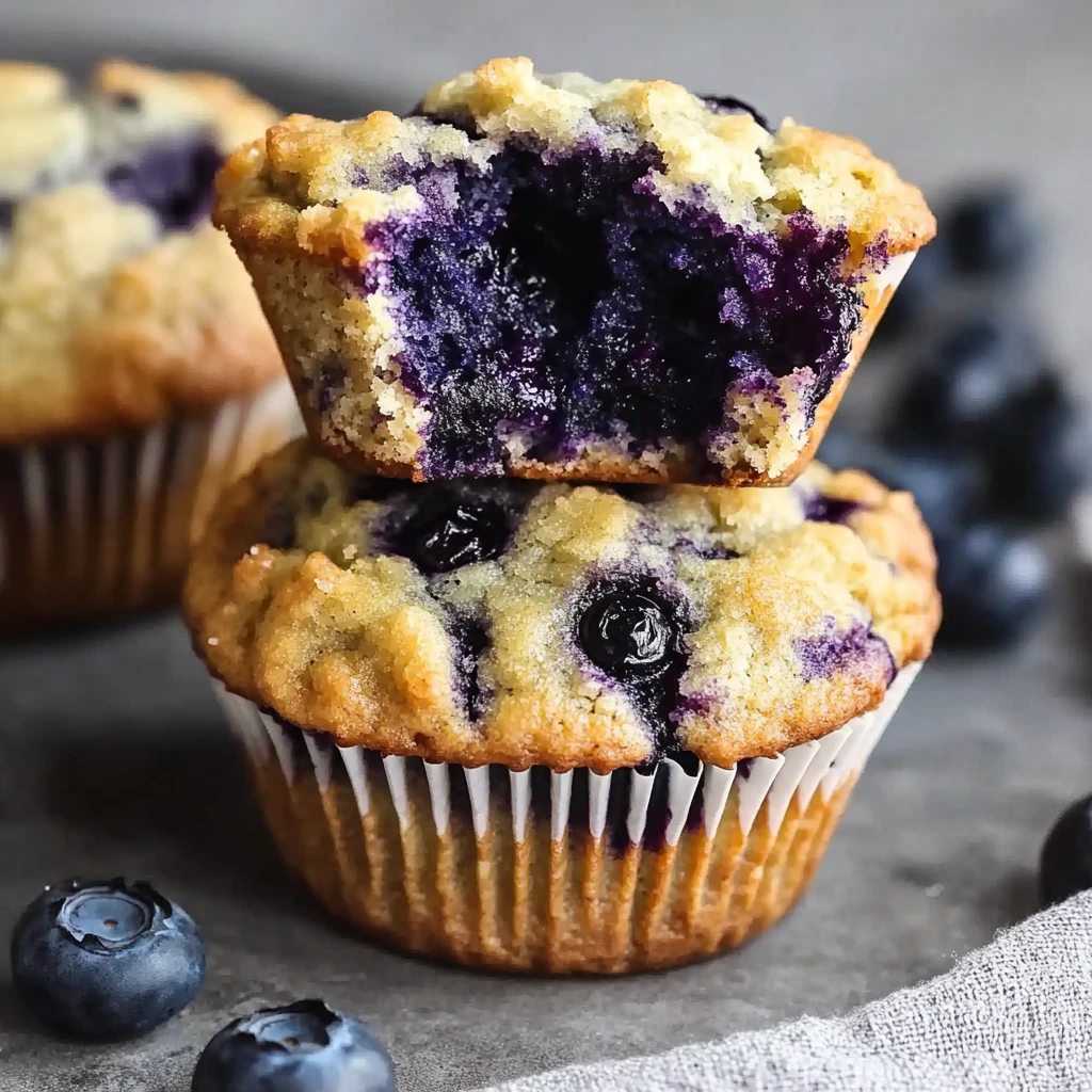 Freshly baked blueberry nutmeg muffins on cooling rack