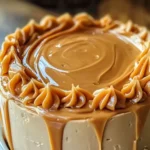 Buttermilk cake topped with caramel icing