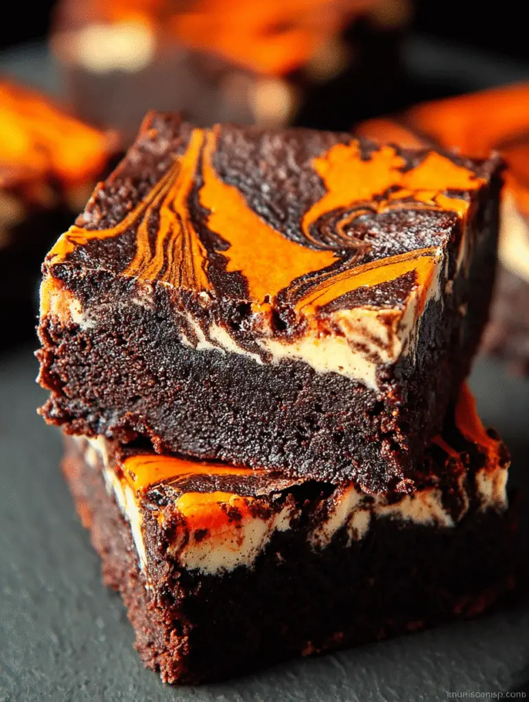 Halloween Swirl Cream Cheese Brownies
