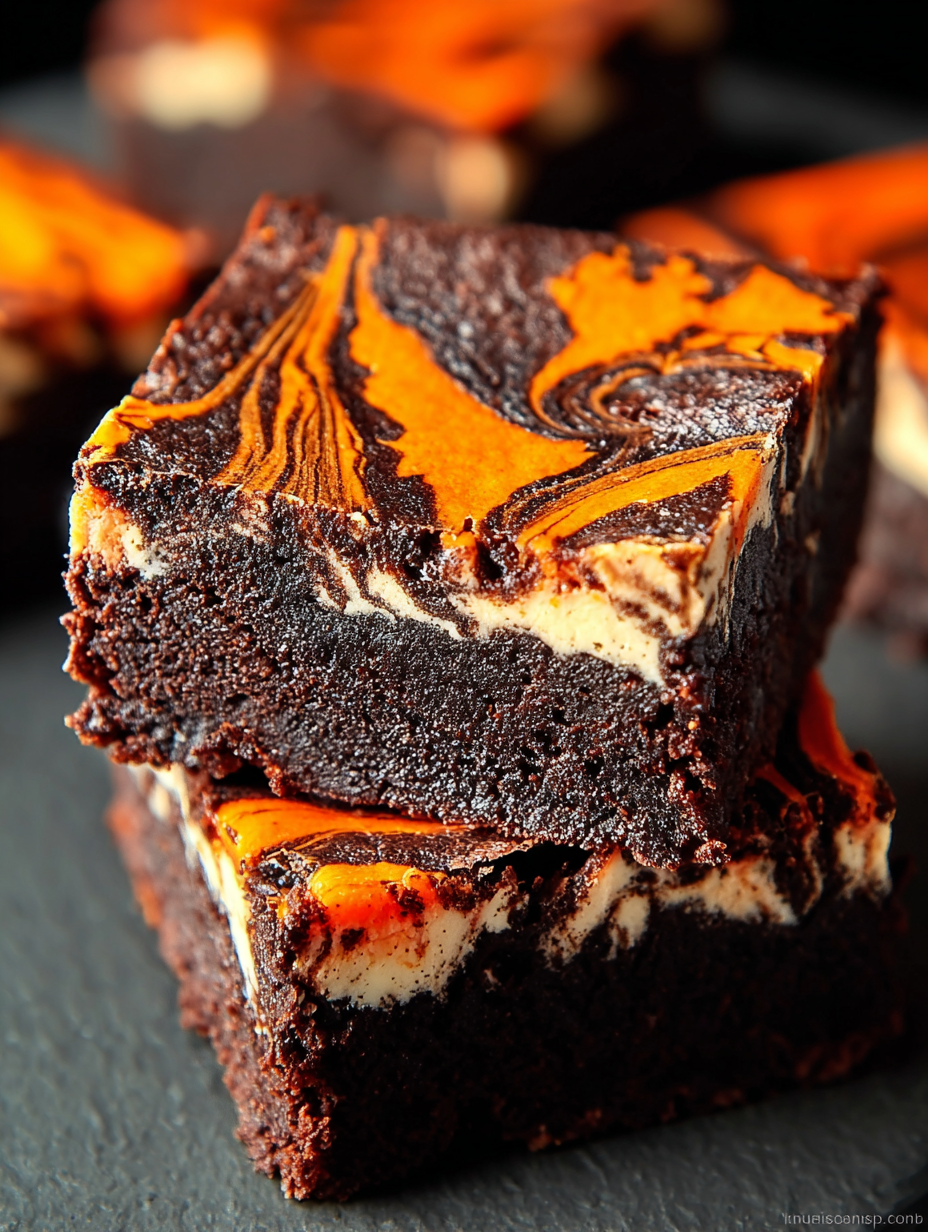 Halloween Swirl Cream Cheese Brownies