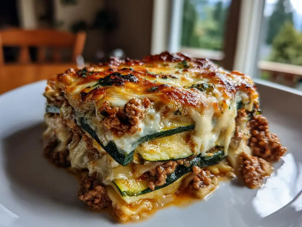 Healthy Zucchini Lasagna with Ground Turkey