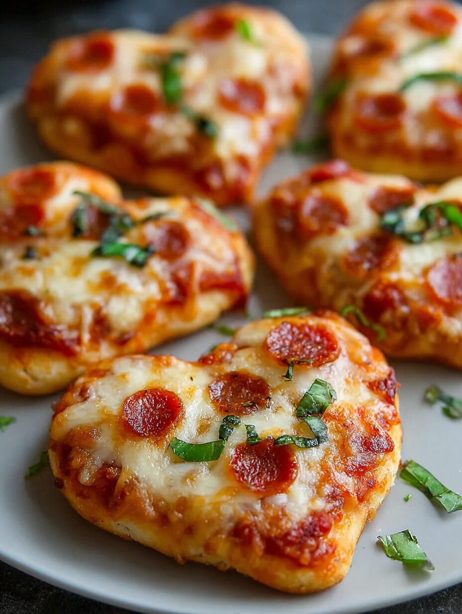 Heart-Shaped Mini Pizzas Recipe