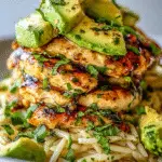 Honey Lime Chicken & Avocado Rice Stack