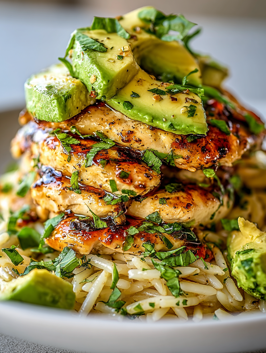 Honey Lime Chicken & Avocado Rice Stack