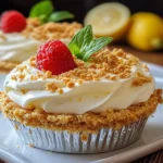 no-bake lemon cream cheese pie cup in jar