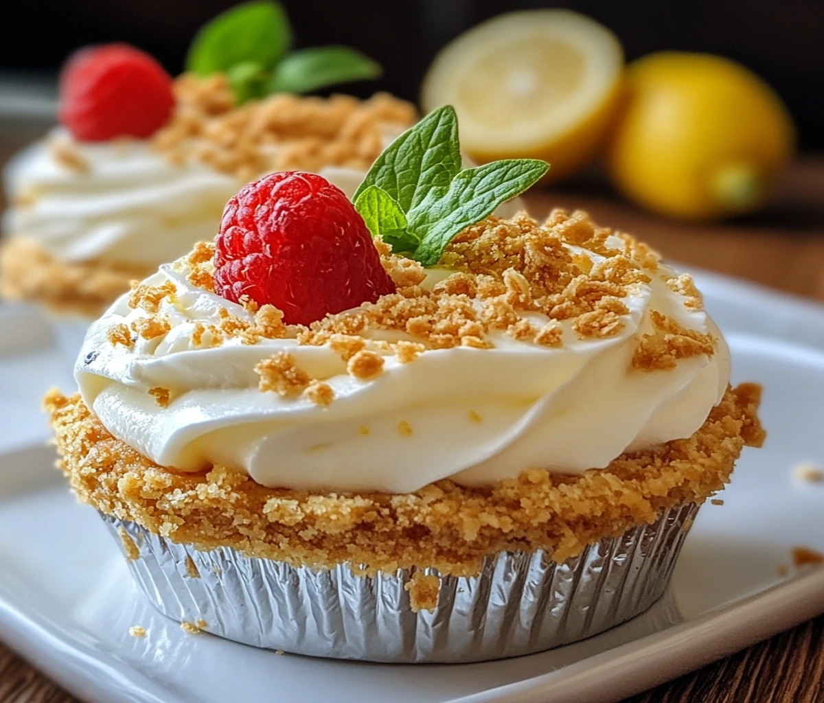 no-bake lemon cream cheese pie cup in jar