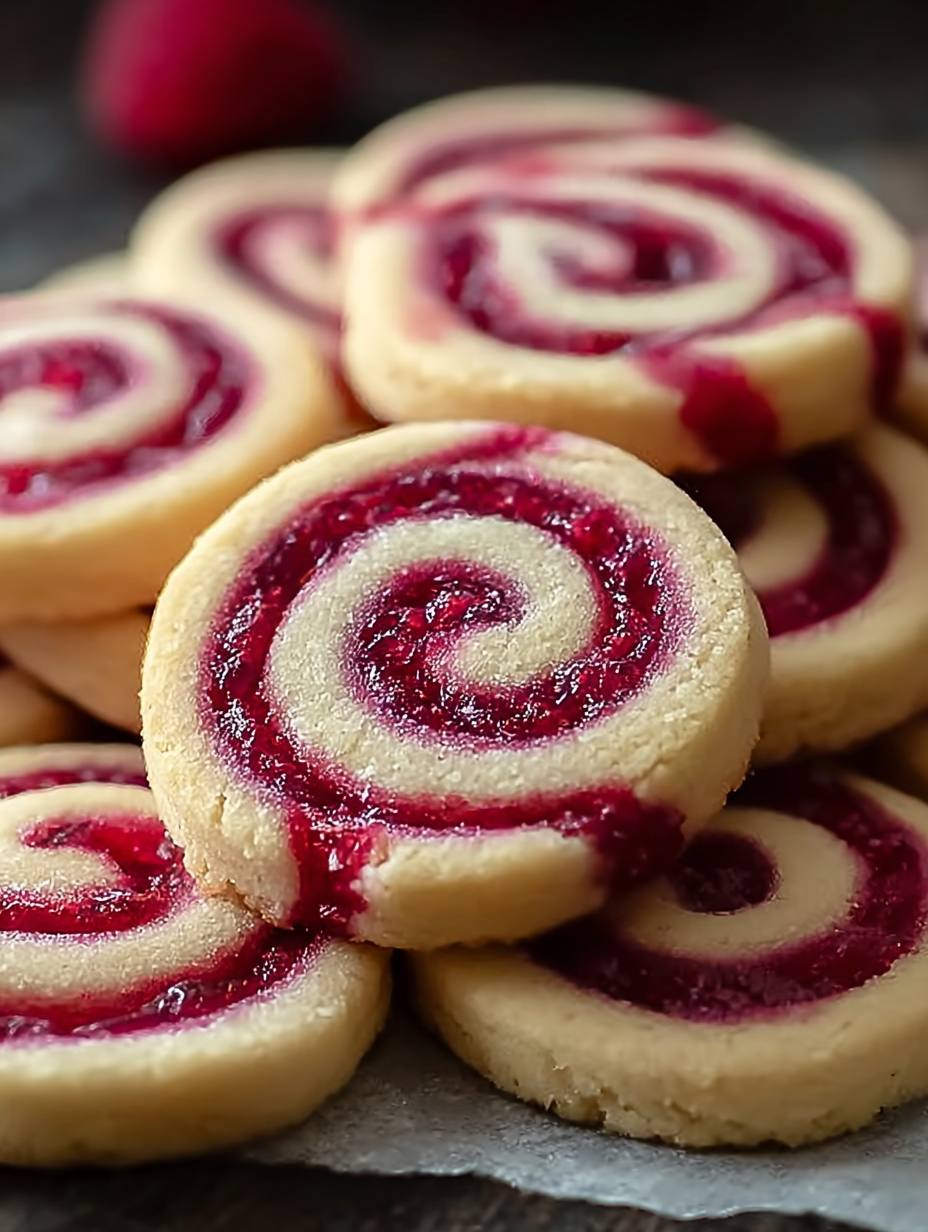 Raspberry Swirl Shortbread Cookies