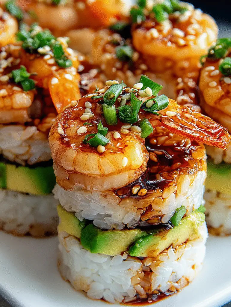 SPICY SHRIMP SUSHI STACKS