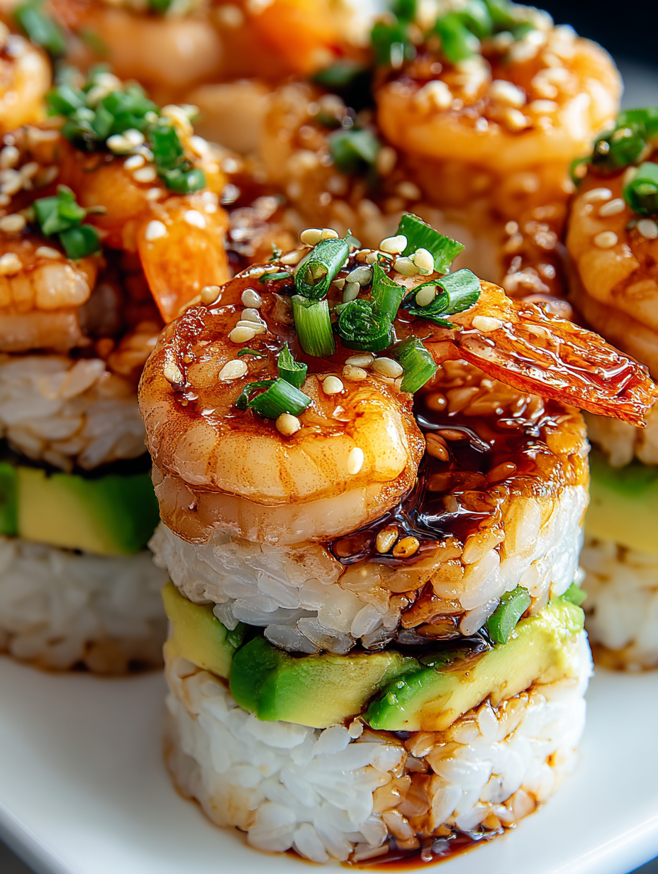 SPICY SHRIMP SUSHI STACKS