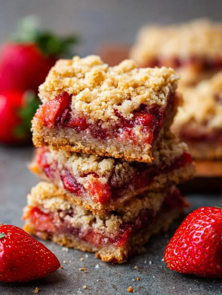 Strawberry Oatmeal Crumble Bars