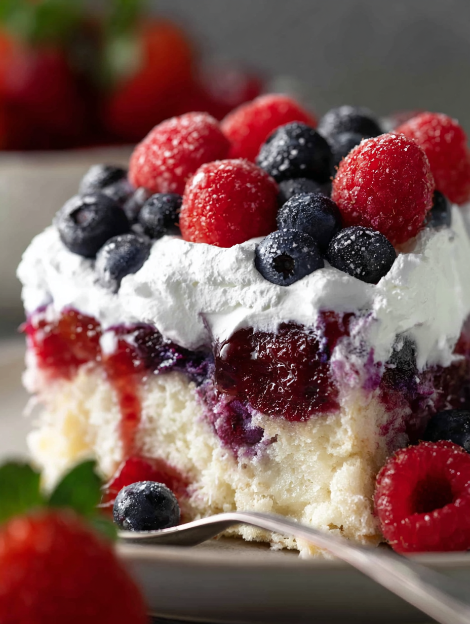 Summer Berry Poke Cake