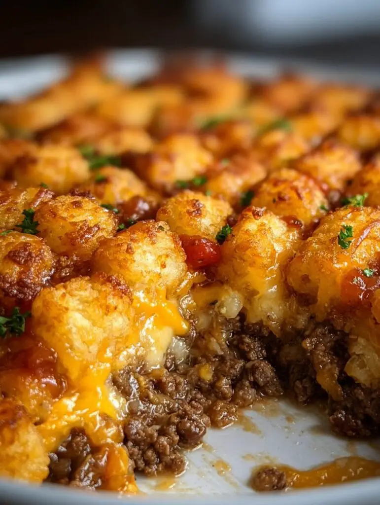 Tater Tot Casserole with Ground Beef
