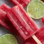 Watermelon lime honey popsicles