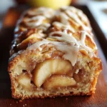 Close-up of Cinnamon Swirl Apple Fritter Bread with apples and cinnamon