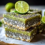 Coconut Lime Chia Pudding Bars with lime zest topping