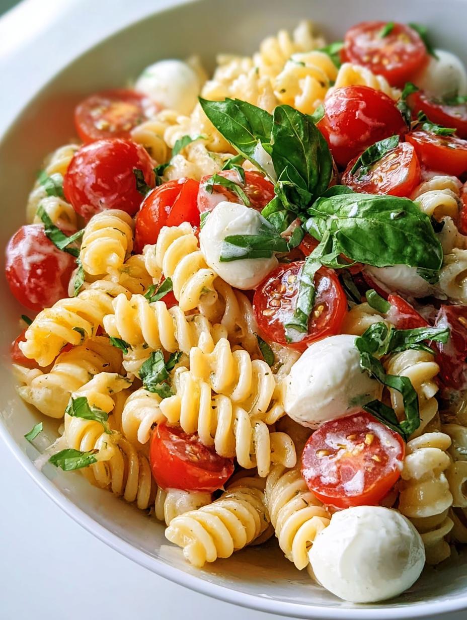 Creamy Caprese Pasta Salad - detail 1