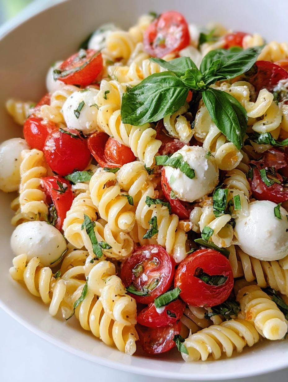 Creamy Caprese Pasta Salad - detail 2