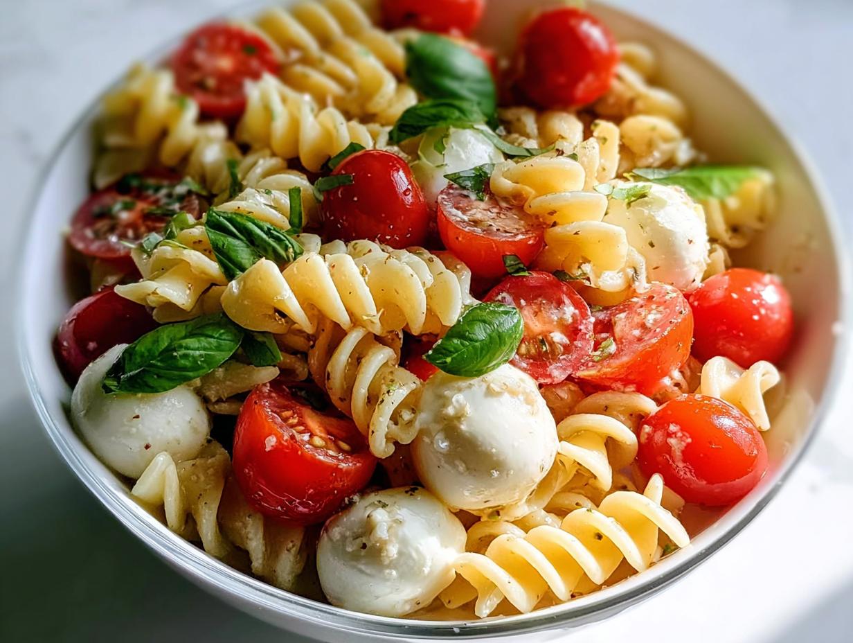 Creamy Caprese Pasta Salad