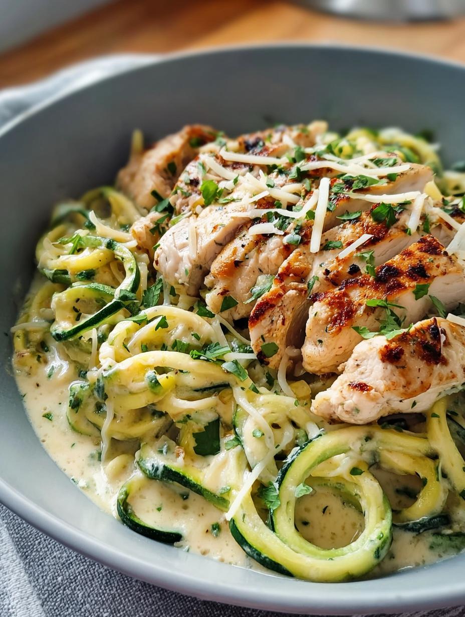 Creamy Zucchini Noodle Chicken Alfredo - detail 2