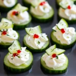 Cucumber bites with cream cheese and dill