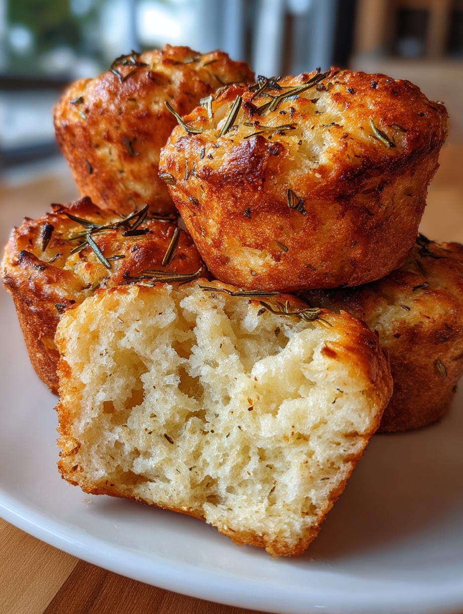 Golden Crust Garlic Rosemary Focaccia Muffins - detail 1