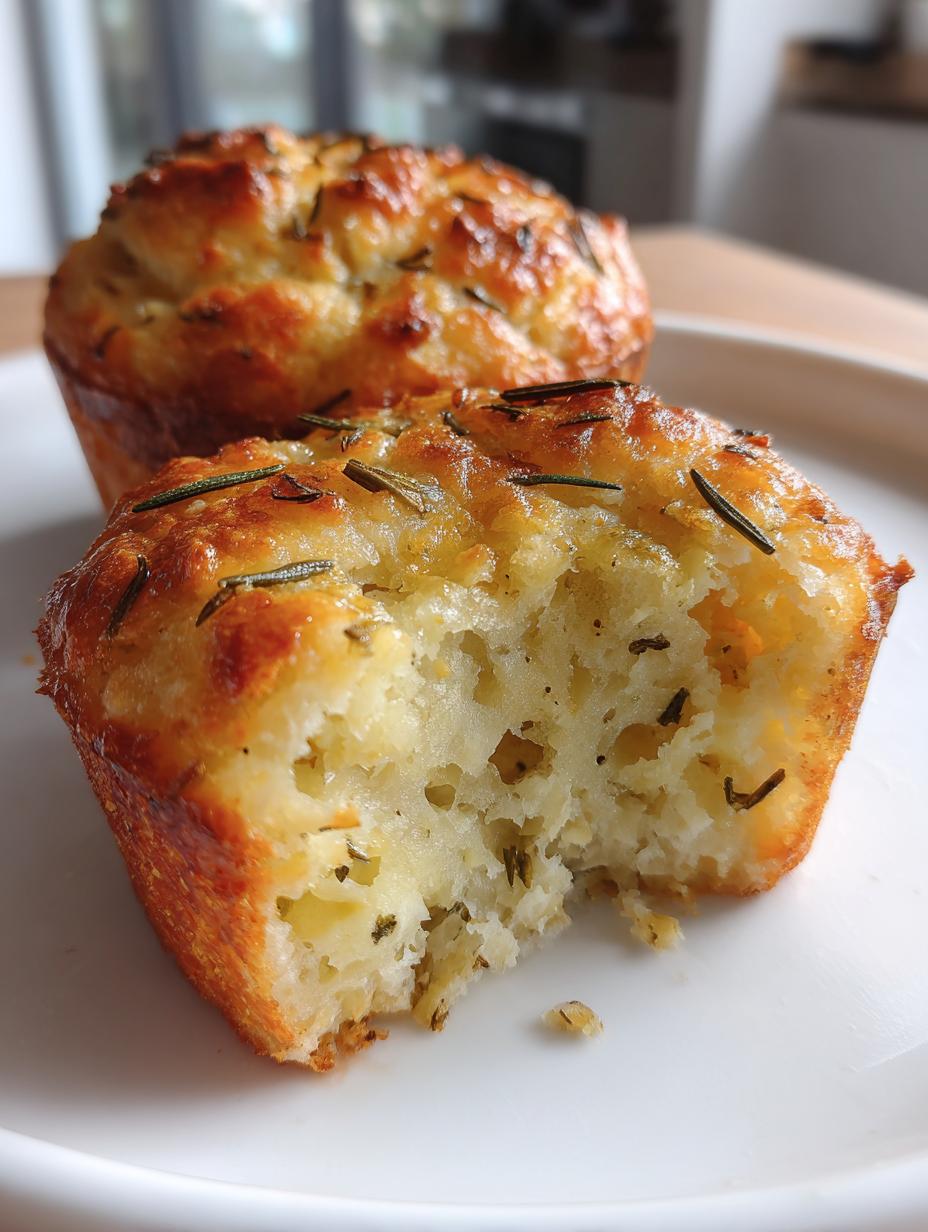 Golden Crust Garlic Rosemary Focaccia Muffins - detail 2