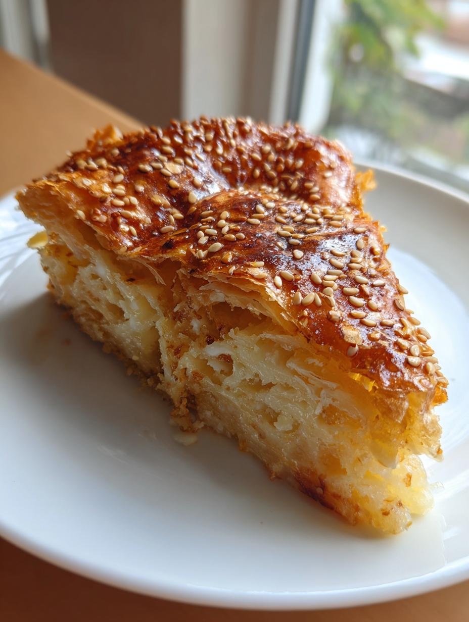 Golden Greek Honey Pie (Melopita) - detail 1